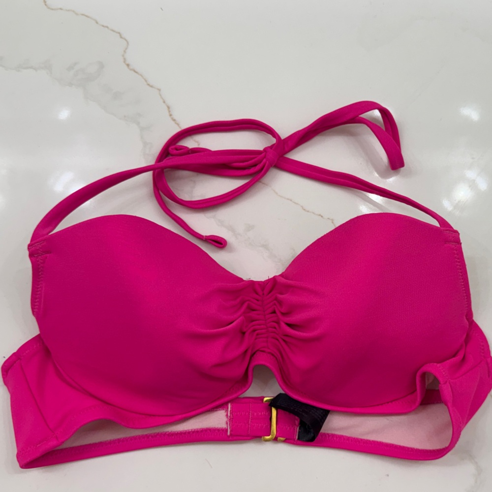 NWOT Bright Hot Pink Bikini Top 36B